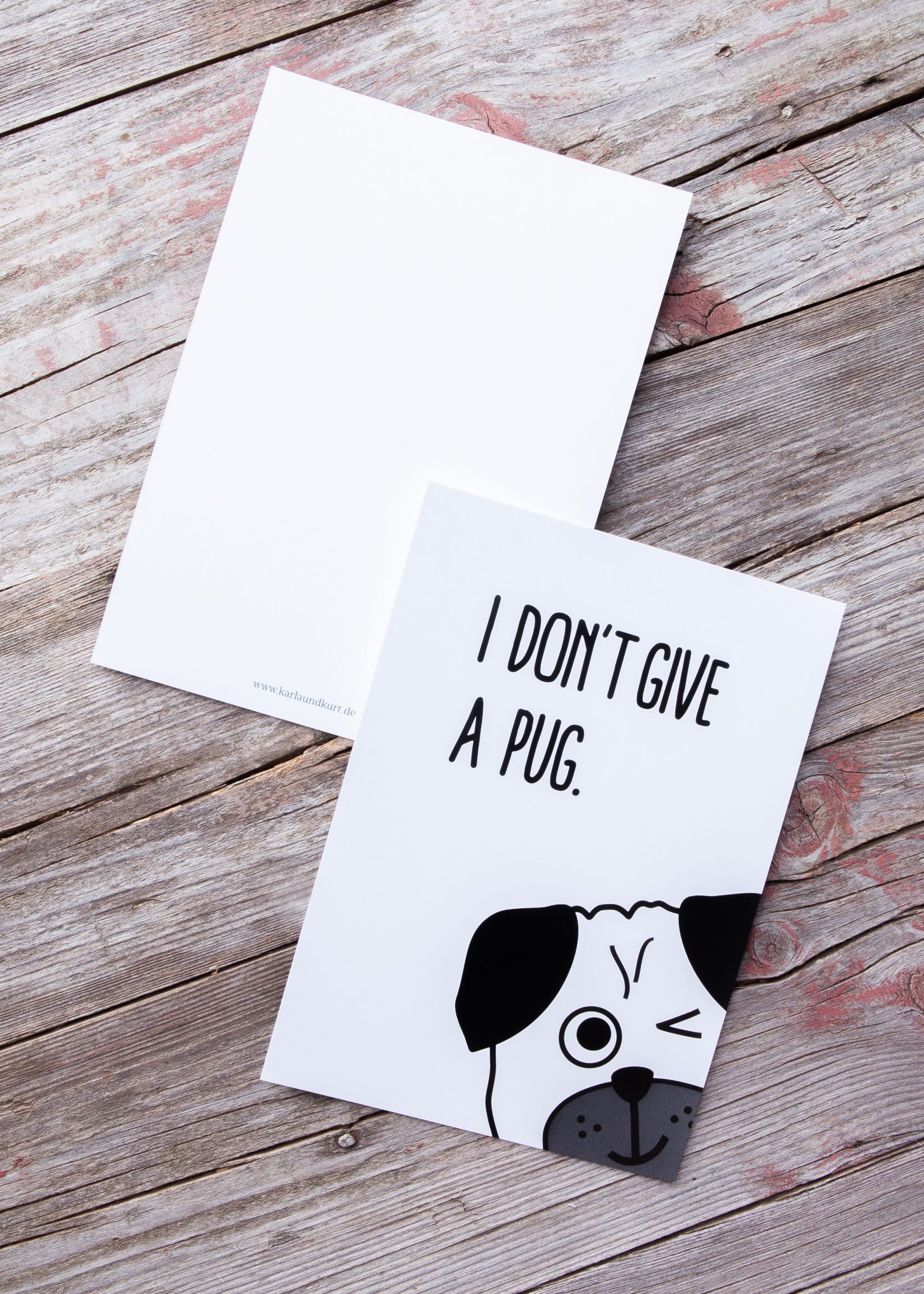 Postkarte - I don't give a pug