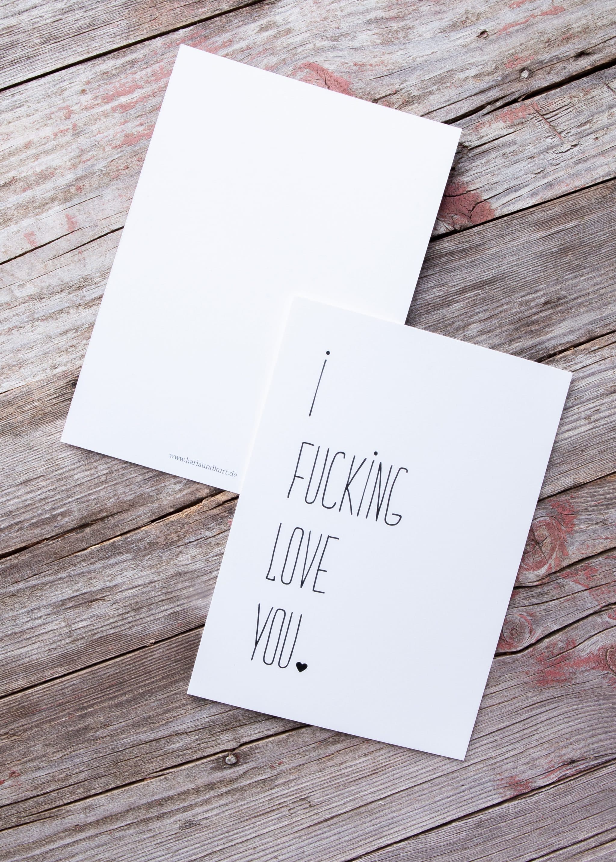 Postkarte - fucking love you - white