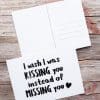 Postkarte - I wish i was kissing you
